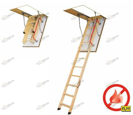 Fakro Огнестойкая выдвижная лестница из дерева Scala e porta ad angolo ignifuge sun-id-1419228