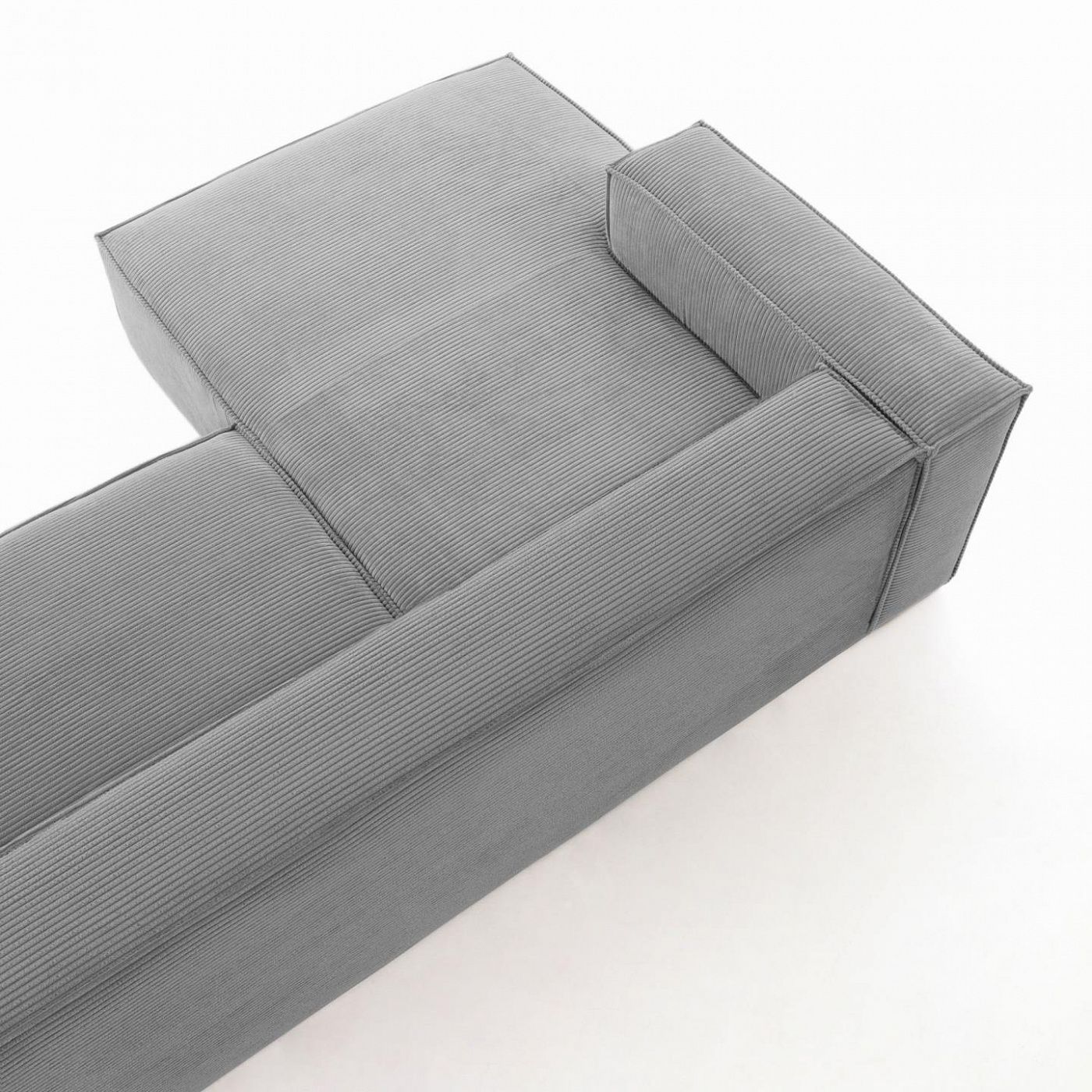 073061 Диван 2х местный левый шезлонг серый вельвет La Forma Blok - Вид №1