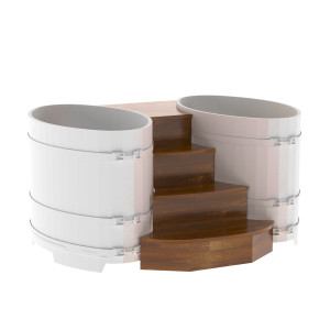 2337 Подиум на 2 купели 0,8х1,42 СЛ морёный Alyarus