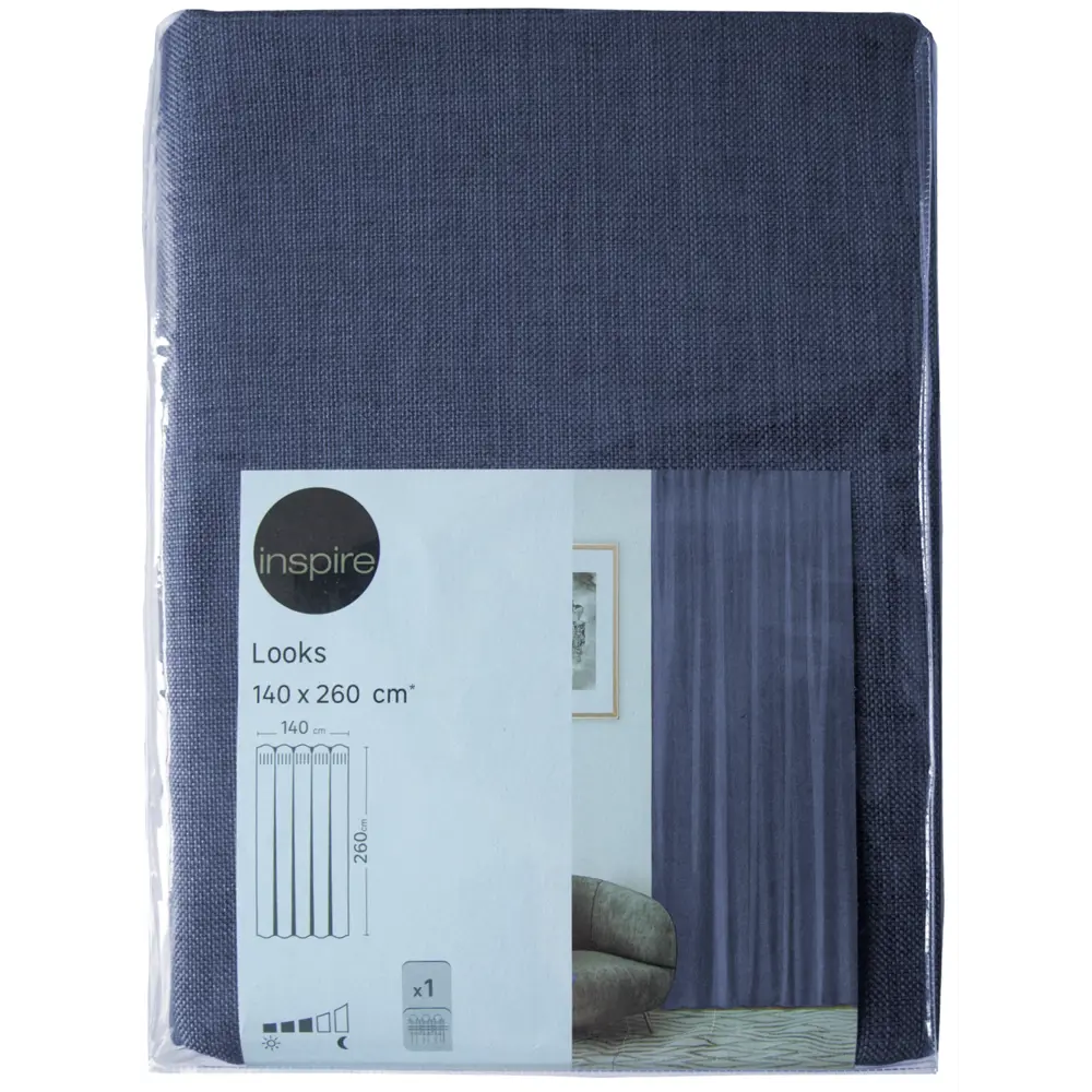 Штора на ленте Seasons Looks 140х260 см Nemo2 цвет темно-синий STLM-2087541 - Вид №6