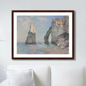 Картина в раме 78,5х100 см The Rock Needle and the Porte d'Aval, 1885г. КАРТИНЫ В КВАРТИРУ  264111 Голубой;серый;разноцветный