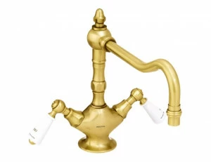 035030.M00.62 Смеситель для мойки с фарфором на одно отверстие Сатин никель