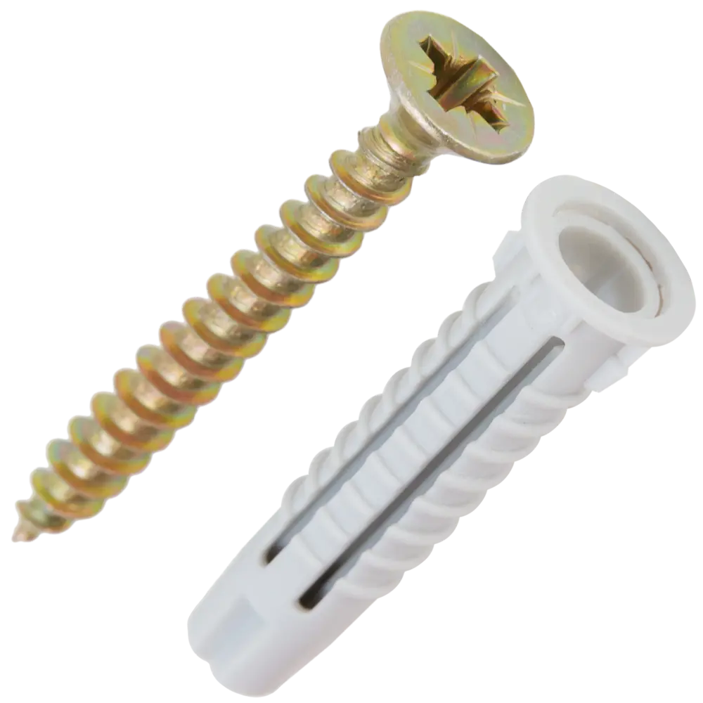 Дюбель-шуруп для полнотелых материалов 4x35 мм нейлон/сталь 350 шт ЕВРОПАРТНЕР STLM-2030016 - Вид №1