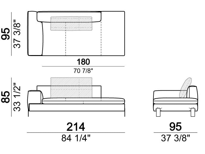 3-местный тканевый диван Arketipo BROWN SUGAR ARCH-00058205 - Вид №22