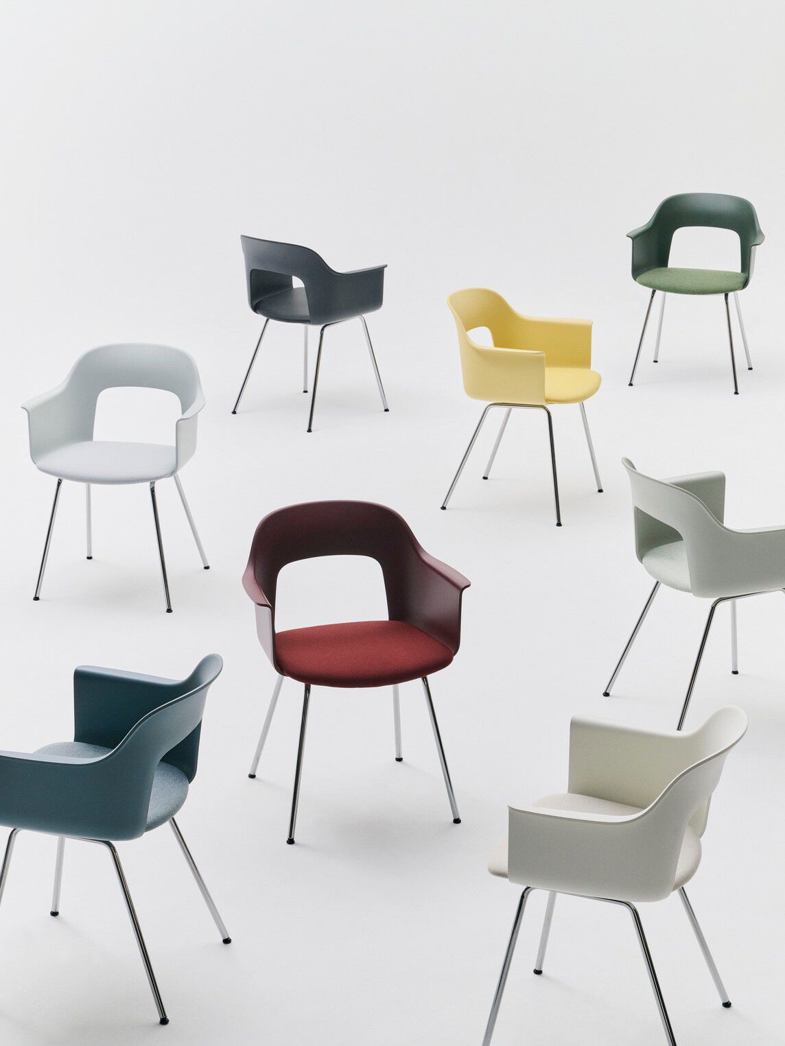 Полипропиленовый стул с подлокотниками с открытой спинкой Hay макет ARCH-00062765 - Вид №47