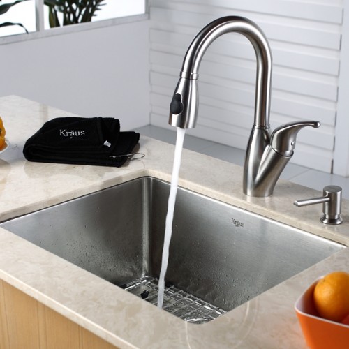 KHU101-23 Мойка кухонная прямоугольная Krausru  - Вид №3