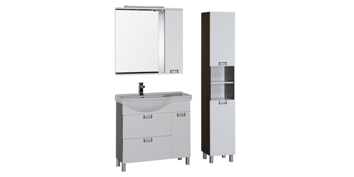 Комплект мебели Aquanet Сити 90 L белый/венге 00177534 - Вид №1