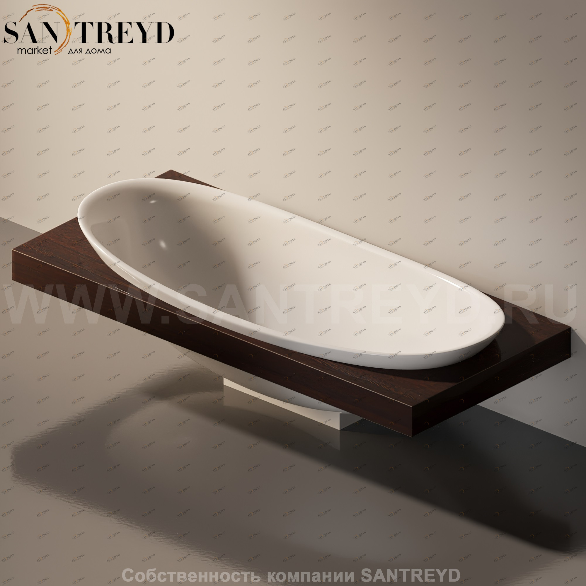 Flaminia IO e SI Столешница с отверстием под ванну от 200 до 250 см темный дуб IO84M2.WD Ceramica Flaminia IO84M2WD