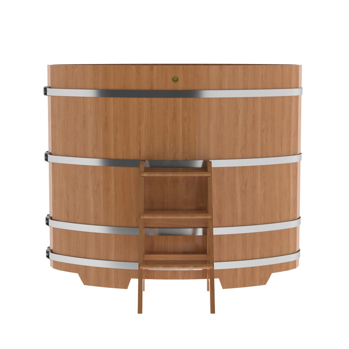 1295 Купель овальная из дуба 0,92х1,66х1,4 натуральная Alyarus  - Вид №3