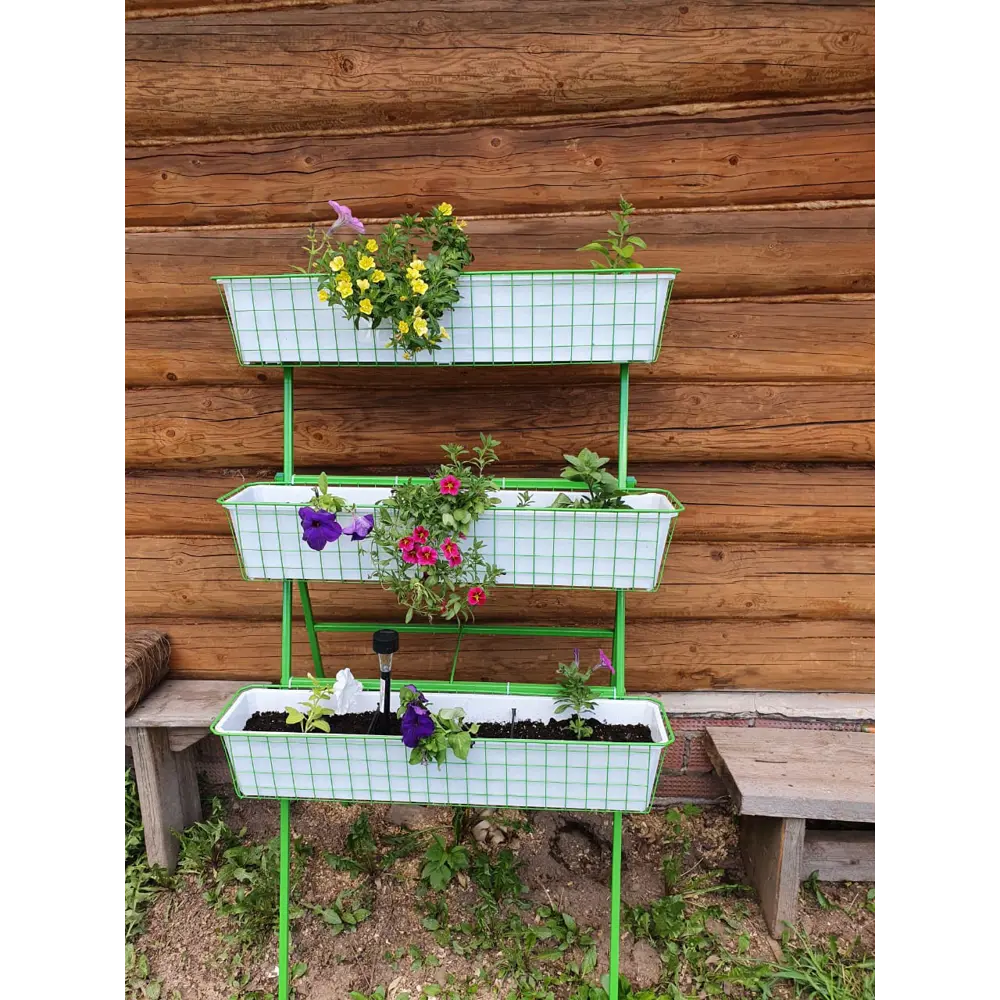 Вертикальный огород на 3 кашпо 82x150x50 см v61.2 л металл зеленый Santreyd STLM-2186159 - Вид №2