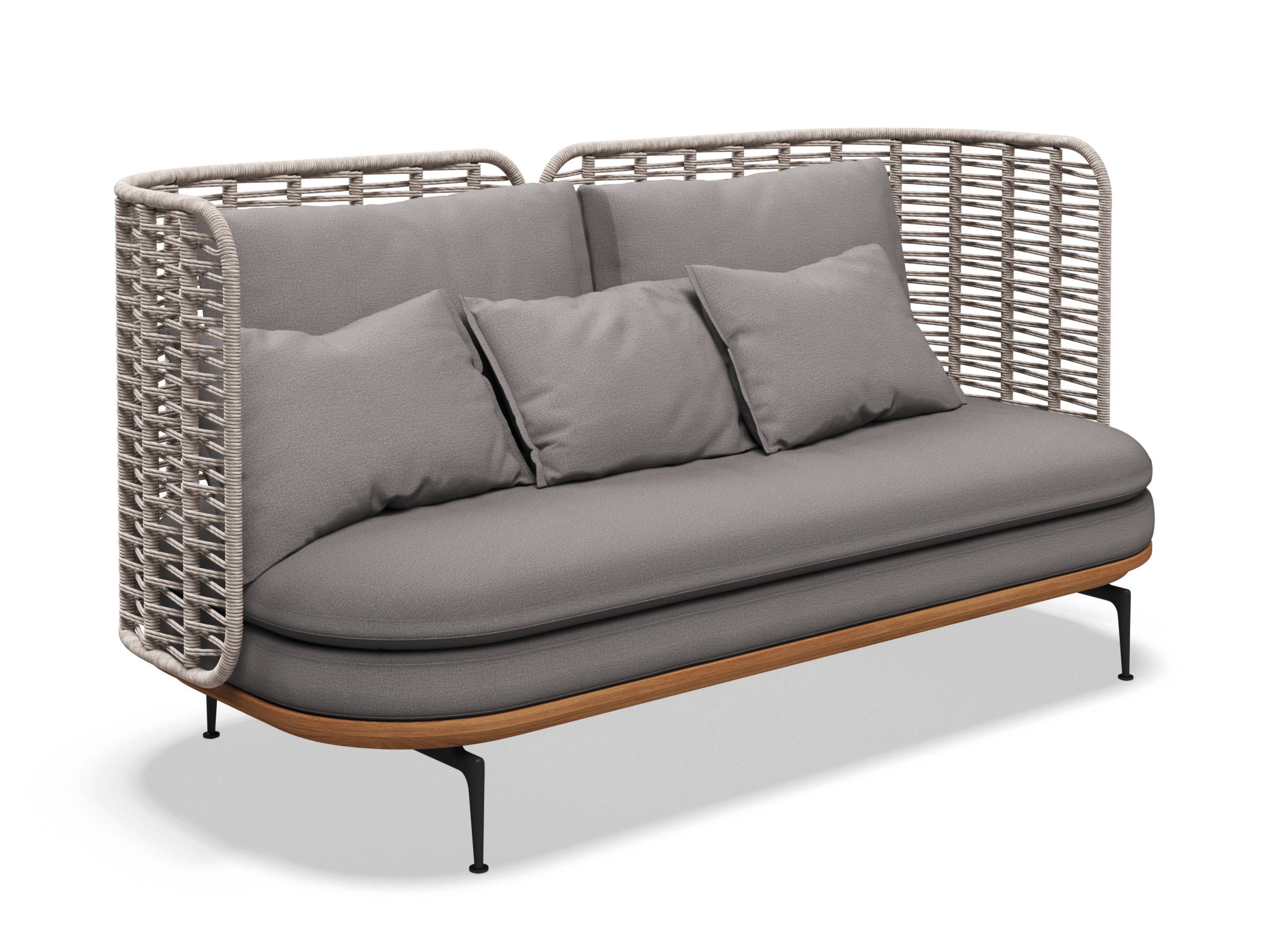 3-местный плетеный и тканый садовый диван с высокой спинкой Gloster ARCH-00028724