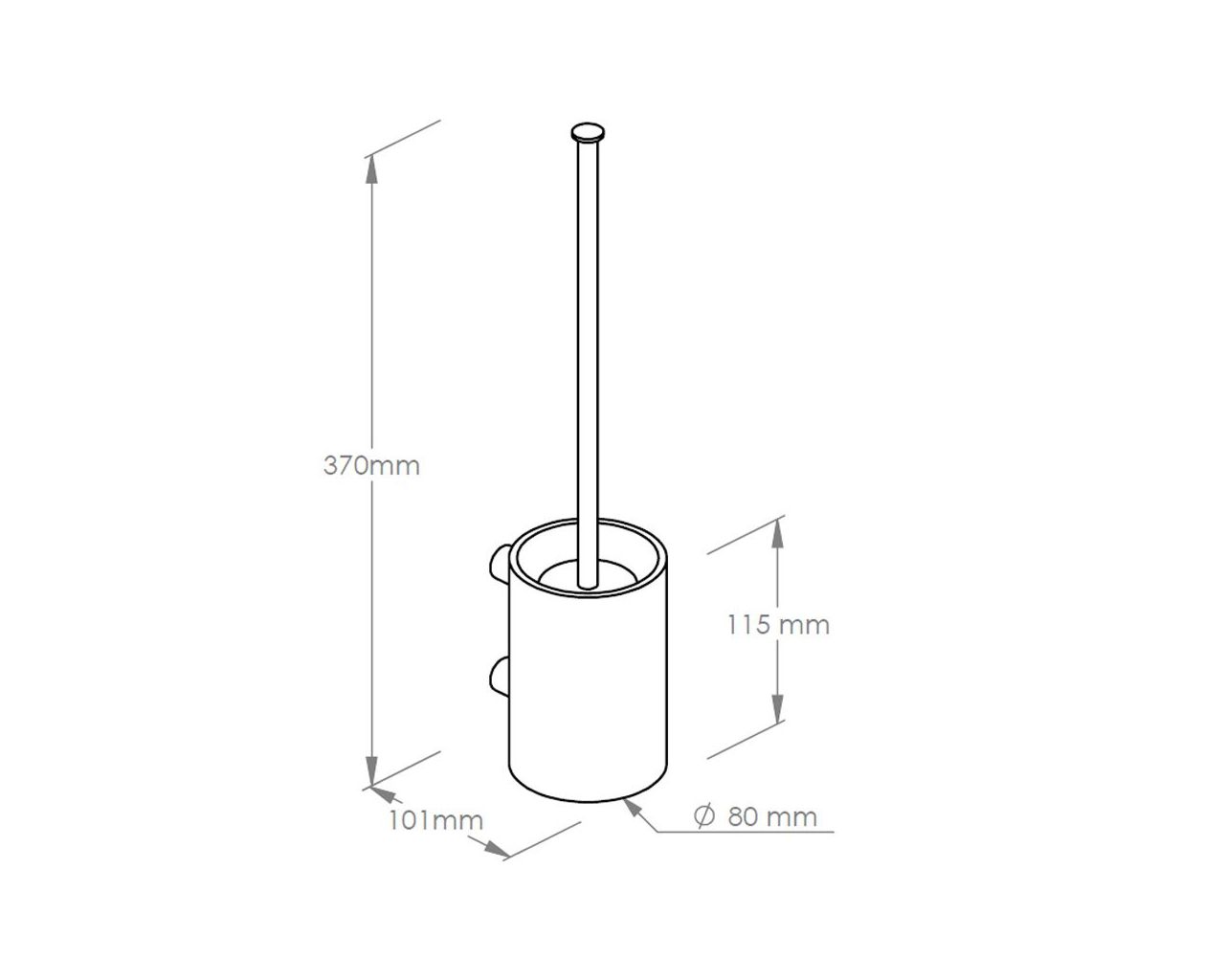 GSC351 Ерш для унитаза с настенной ручкой, короткая трубка, STELLA BLACK LINE, черный Merida  - Вид №1