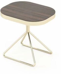 Domkapa Прямоугольный журнальный столик из полированной стали и столешница из эвкалипта