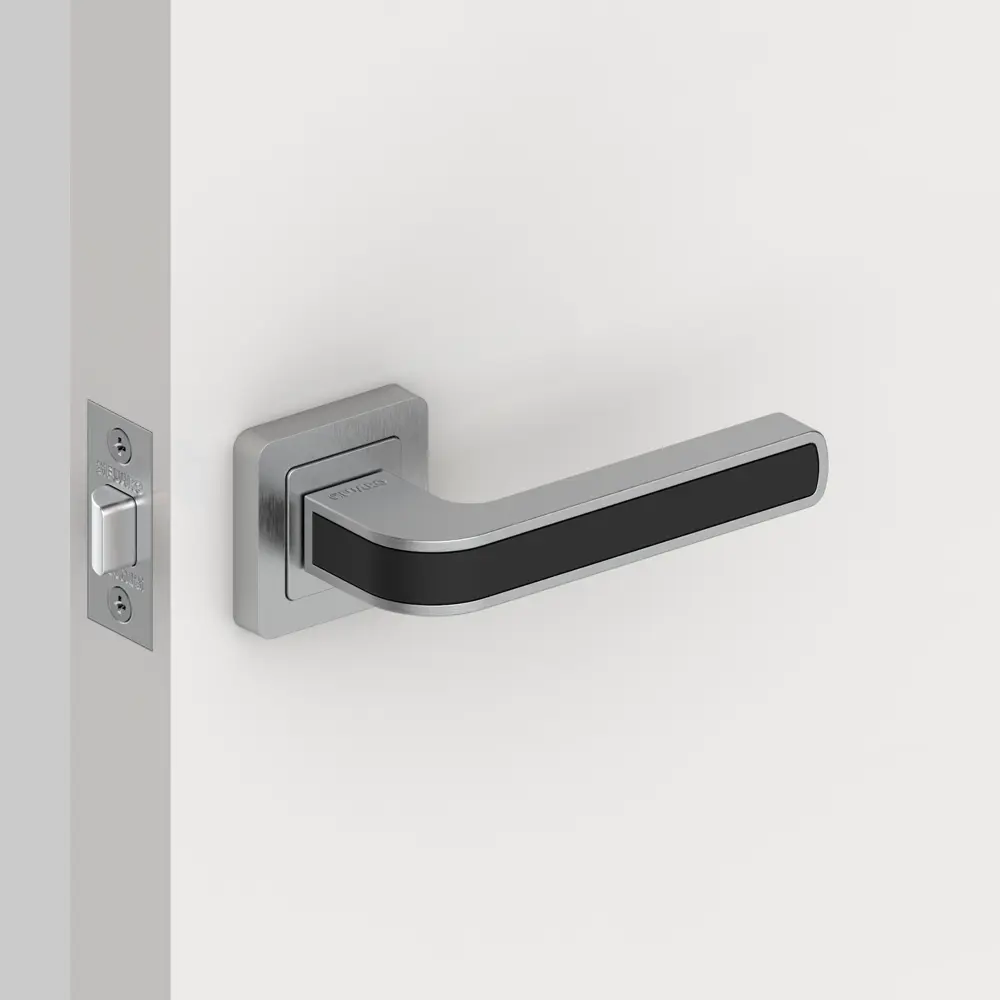 Ручка дверная на розетке Nova XM, цвет чёрный FUARO STLM-2118554 - Вид №3