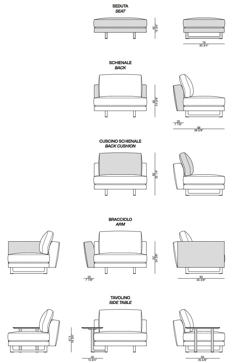 Ткань диван Porada Twenty ARCH-00133423 - Вид №4