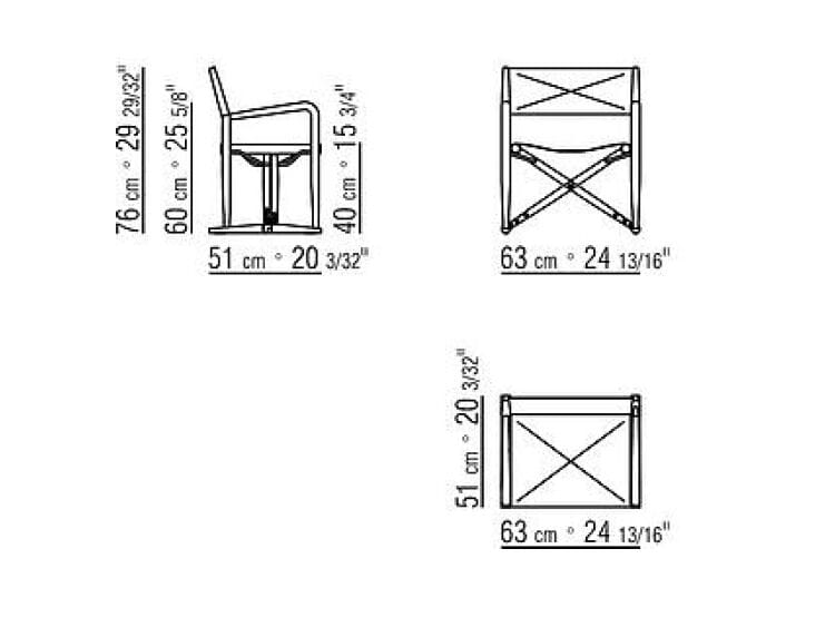 Ироко складной сани сад стул с подлокотниками Flexform Luchino Outdoor ARCH-00134660 - Вид №8