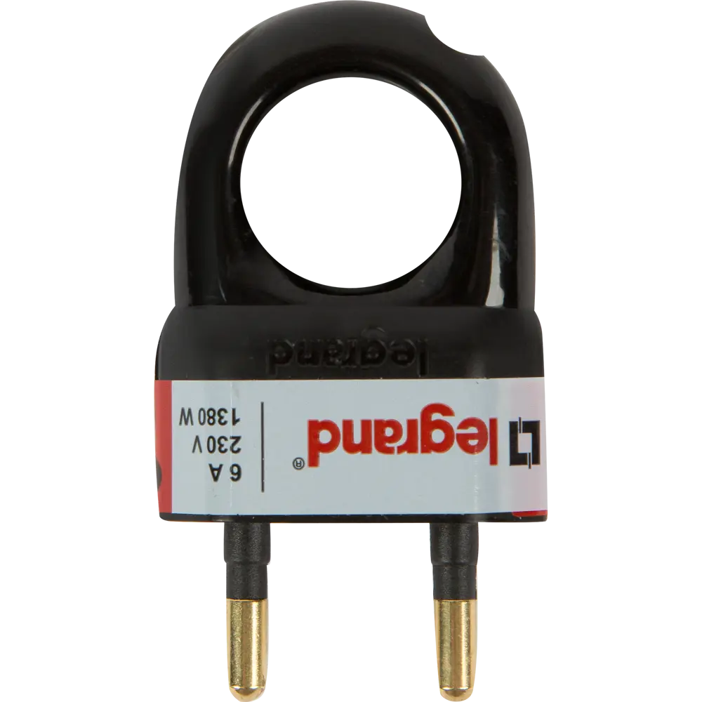 Вилка без заземления Legrand Элиум плоская 230 В цвет чёрный STLM-2011572 - Вид №1