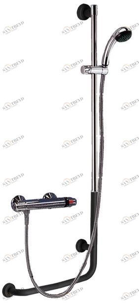 Saniline Поручень из стали с фиксированным углом и ручным душем Soft sun-id-1404657