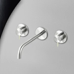 Смеситель для раковины сталь глянцевая с серой ручкой Toki Radomonte TKI29LCIL29