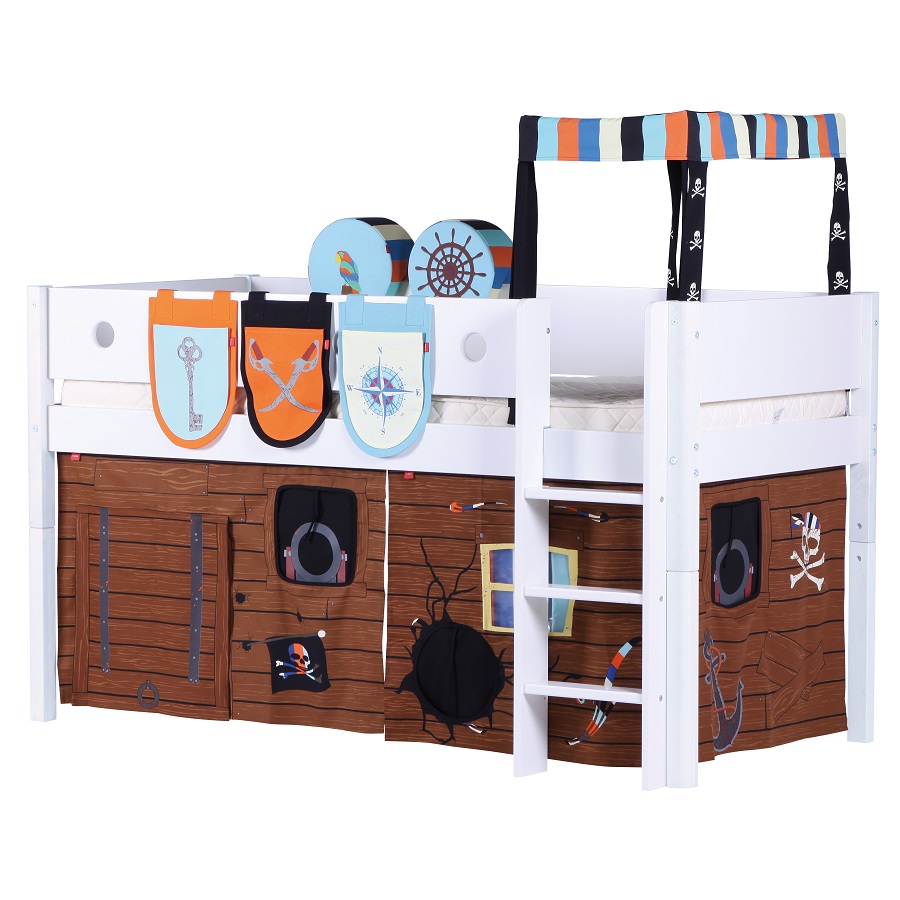 Кровать Flexa White с лестницей, 190 см, белая 801730840 - Вид №7