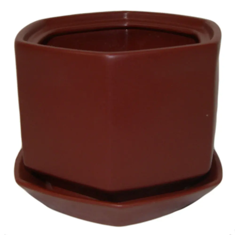 Горшок цветочный Goncar Меркурий 14x18x14 см v1.7 л керамика бордовый 82126330 STLM-2011448 GONCHAR 
