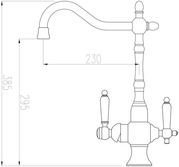 Смеситель ZorG Clean Water ZR 336 YF-50 BR для кухонной мойки, бронза - Вид №1