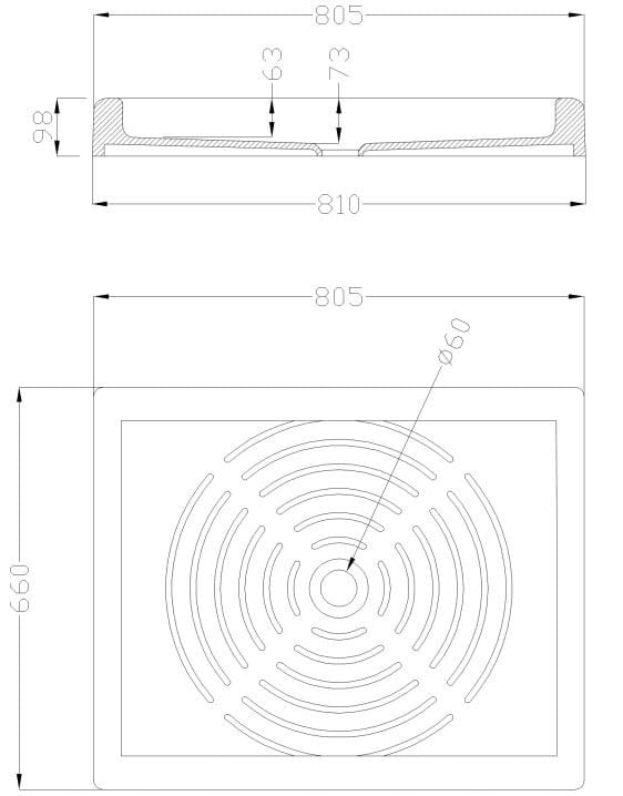 Фарфоровый прямоугольный поддон для душа Ponte Giulio стандарт ARCH-00137542 - Вид №1