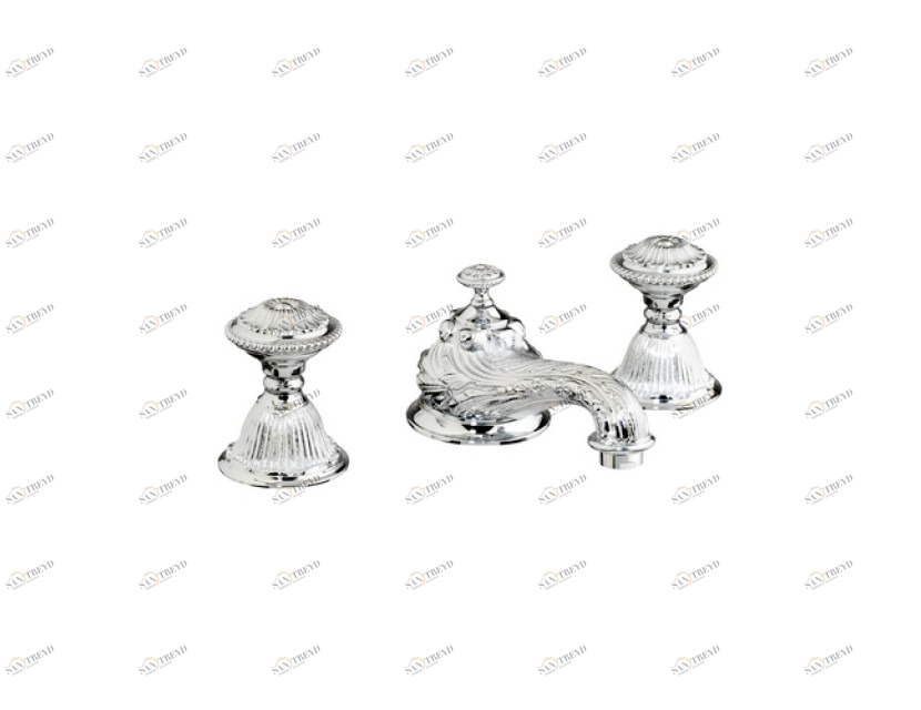 230401.A010.00 Раковина с тремя отверстиями и сливом click-clack Золото 24К Mestre Versailles