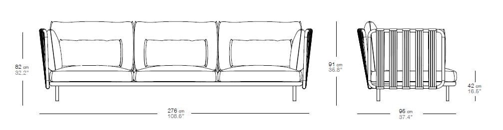 3-местный садовый диван Bivaq Teja ARCH-00089600 - Вид №2