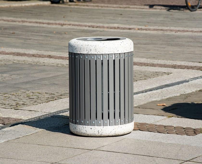 ENCHO ENCHEV - ETE Урна для мусора из металла и бетона с пепельницей  45  - Вид №1