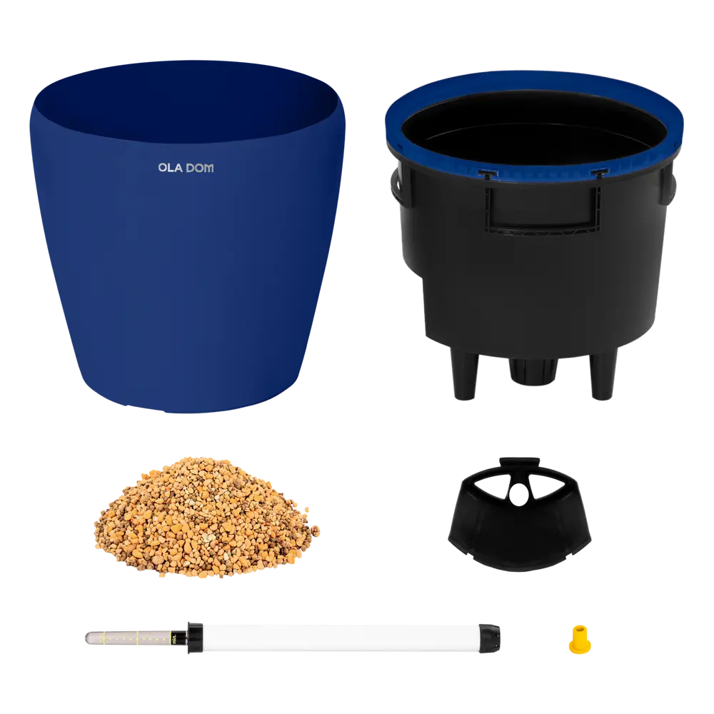 Кашпо Oladom Deluxe Ø36 h32.5 см v16 л пластик кобальт с автополивом Santreyd STLM-2029613 - Вид №1