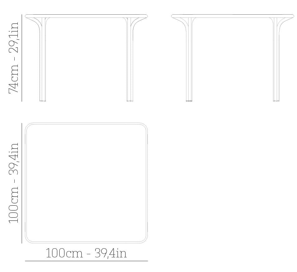 Квадратный стальной стол с порошковым покрытием BABEL D Jos ARCH-00038692 - Вид №4