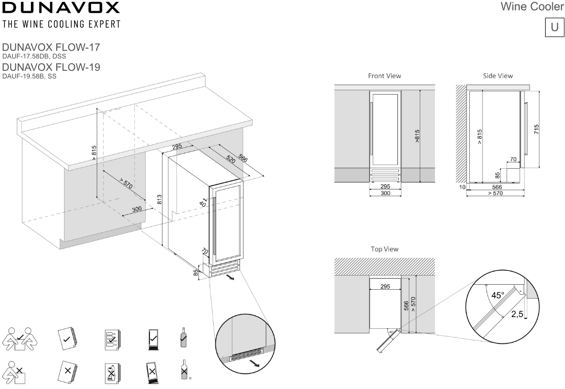 5342434 Встраиваемый винный шкаф Dunavox DAUF-19.58SS серебристый STDN-0103985 - Вид №2