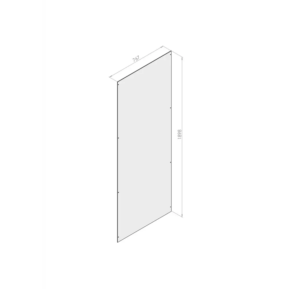 Стенка для душевой ширмы Domani-Spa Simple 1/4 круга 90x90 см 8 отверстий цвет черный STLM-2179883 - Вид №3