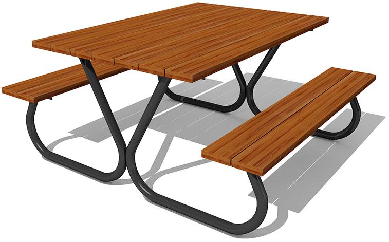 14135 Комплект ПИКНИК САНТА 2, стол и скамьи LAB.Space  - Вид №1