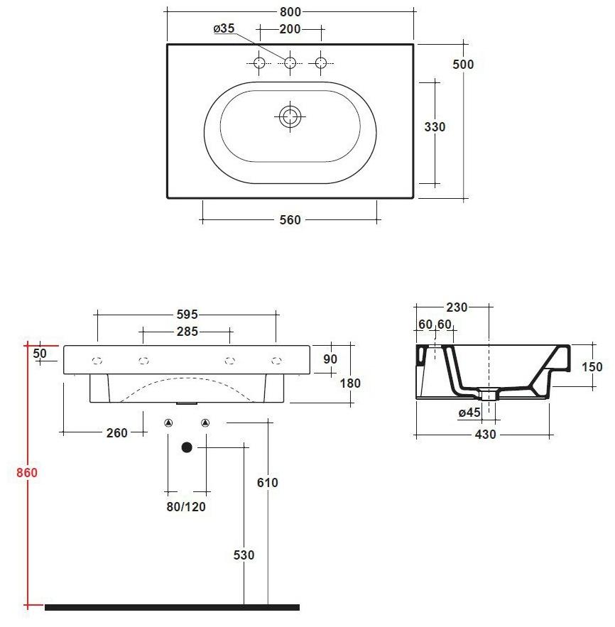 Tut4185101 Подвесная раковина настенная овальная Olympia Ceramica TUTTO EVO белая - Вид №2