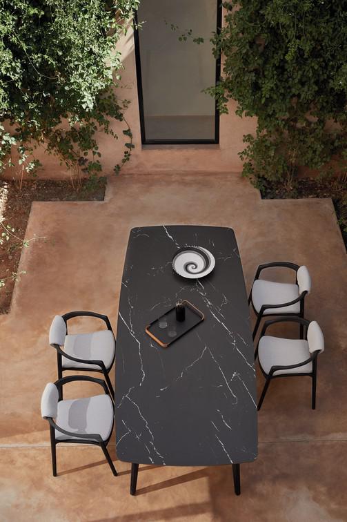 MNST981 Обеденный стол teak nero ⌀100см Manutti Torsa - Вид №22