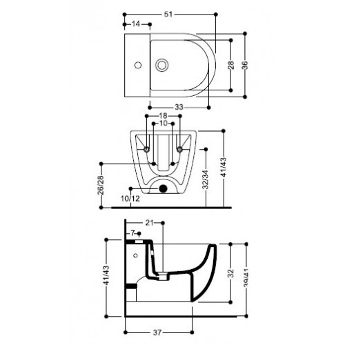 41956 Биде подвесное ONE AXA ONE Santreyd - Вид №1