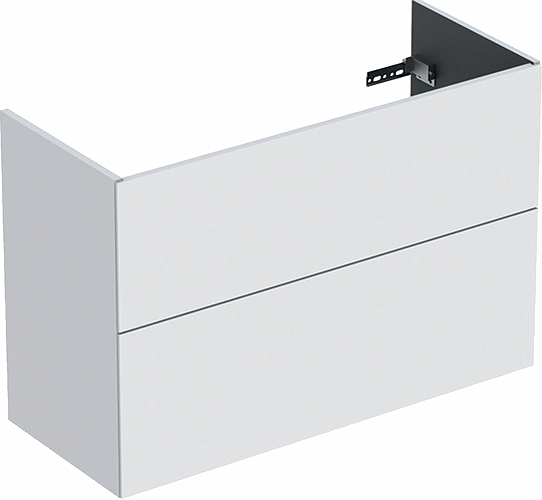 9741072111 IDO Elegant напольная тумба под умывальник с двумя ящиками, компактная, Ш = 600 мм, Ш1 = 615 мм, матовый черный - Вид №5