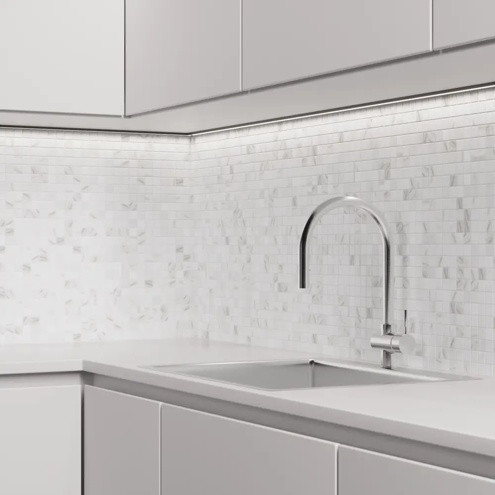 Мозаика Marble Antislip стекломасса 31.1x4.9 см цвет белый Santreyd Мозаика Onix STLM-2029929 - Вид №6