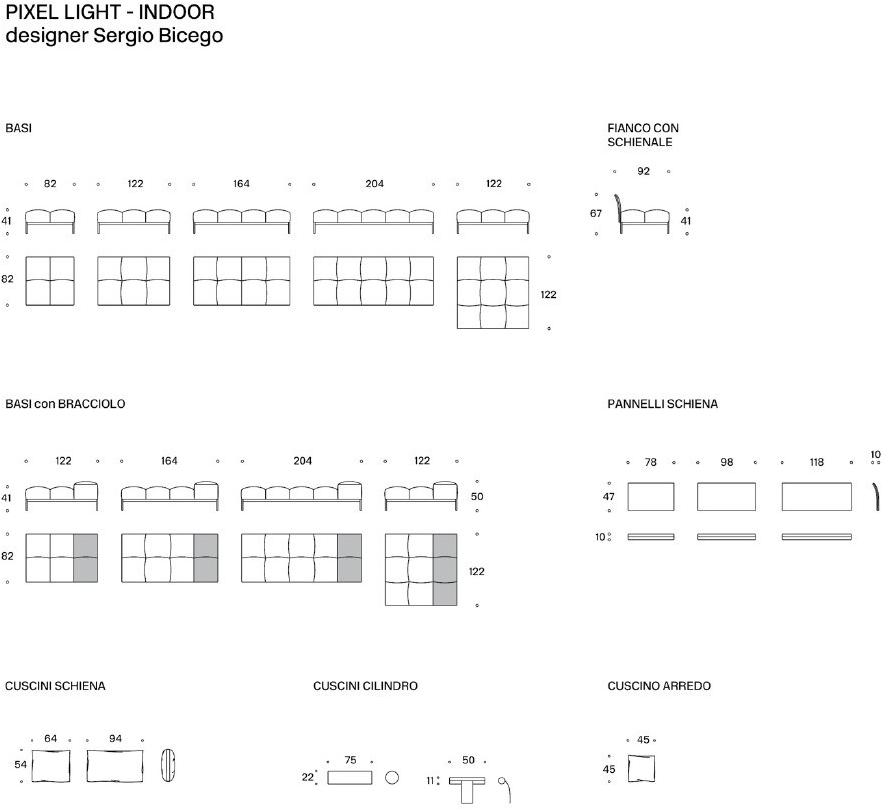 Saba Italia Садовый диван из модульной ткани Pixel light sun-id-1441357 - Вид №7