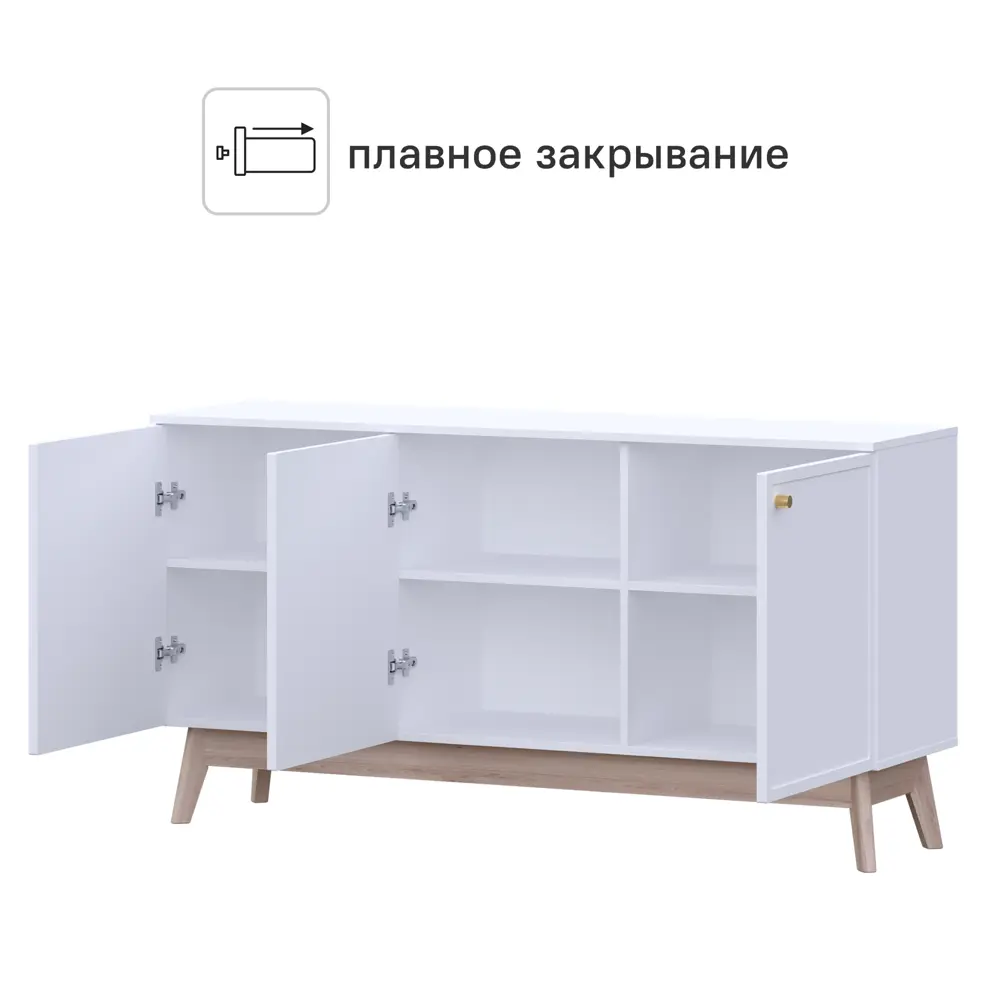 Тумба под телевизор KONSENSA Амьен 150x79x41.7 см ЛДСП цвет белый Лион STLM-2067988 - Вид №2