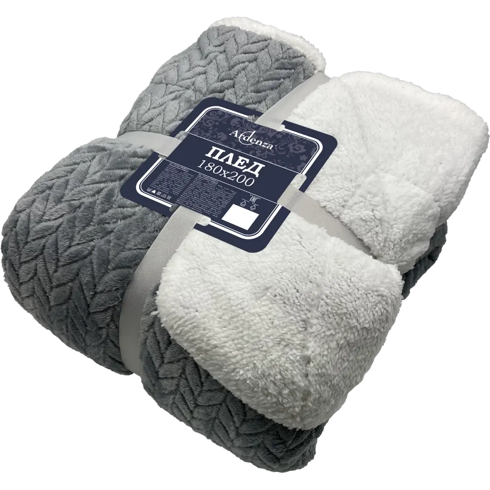 Плед "Ромено" 180x200 см микрофибра цвет светло-серый Ardenza STLM-2116216 - Вид №1