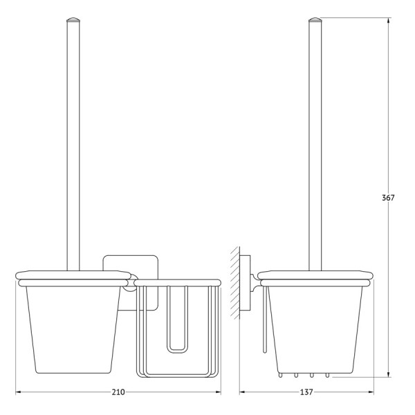 Ерш матовый хрусталь с крышкой и держатель освежителя Ellux AVANTGARDE AVA 072 sun-id-561434 - Вид №1