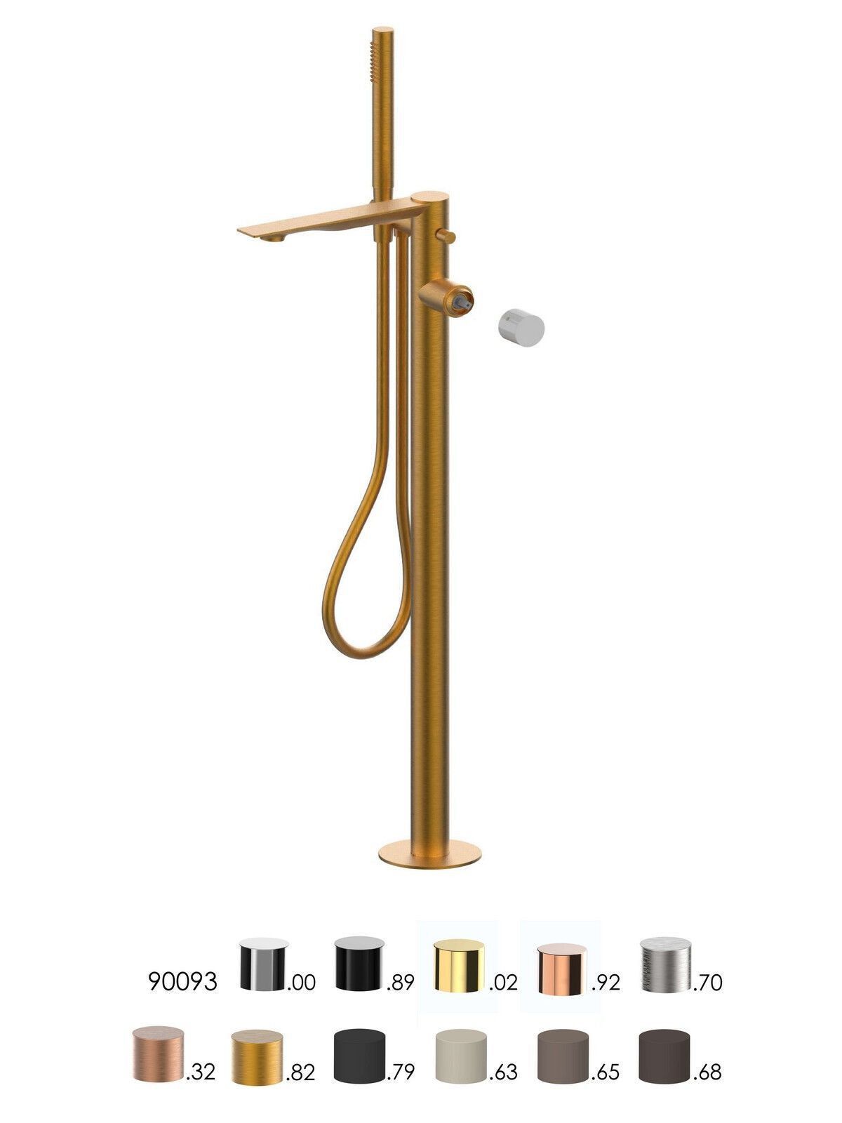 Однорычажный смеситель для ванны с ручным душем Rubinetterie Frattini Narciso S ARCH-00013451 - Вид №3