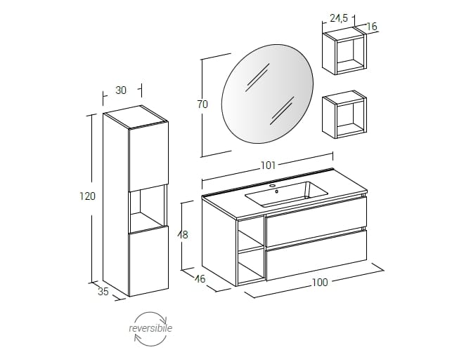 Деревянный подвесной умывальник с настенным креплением LEGNOBAGNO Экспресс ARCH-00136557 - Вид №2