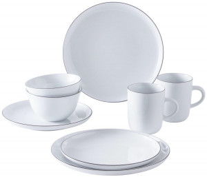 050945O69896C Журнальный столик набор 8 штук для 2 человека черного городской линии (с небольшими ошибками красоты) Kahla-porzellan