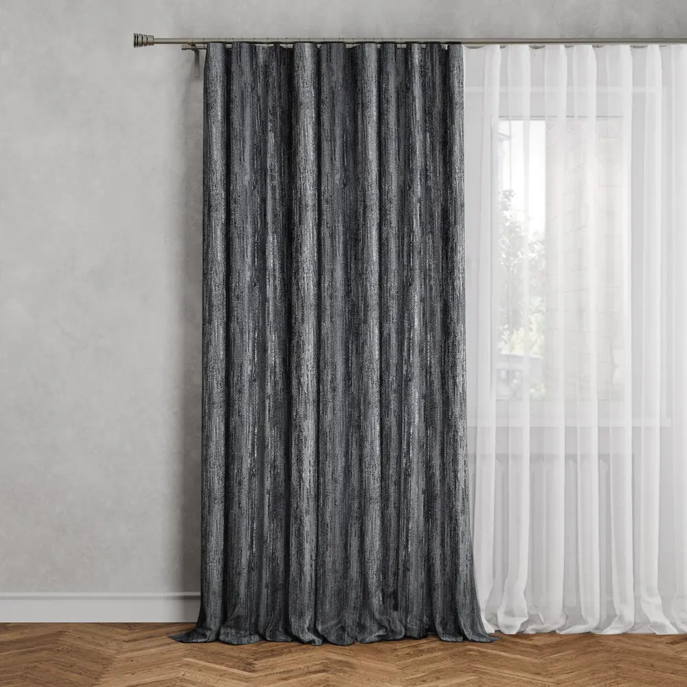 Штора на ленте Seyran 160x280 см цвет серый 89376207 STLM-2047226 MIAMOZA 