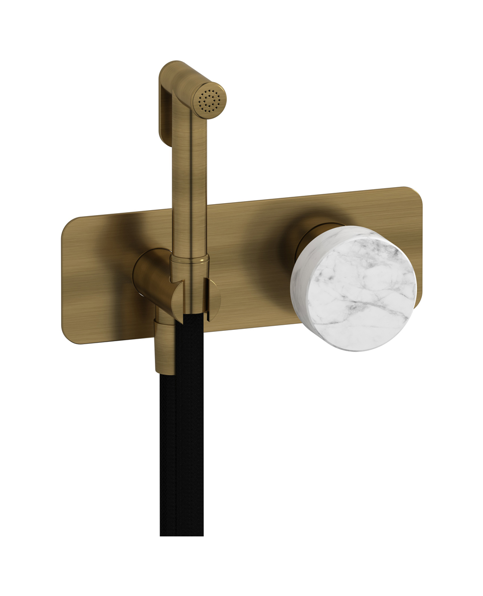 Внешние части гигенического душа со смесителем. WE ARE IB mr706mb_1 Modern Bronze Marmo