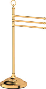 STI 231 Стойка с держателем полотенец поворотным тройным для ванной 80 cm 3SC STILMAR GOLD
